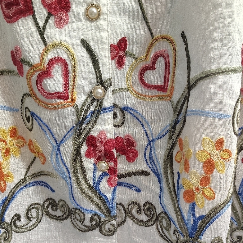Art of Rajasthan White Embroidered Blouse - Picture 4 of 11